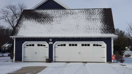 Home with dual garage doors